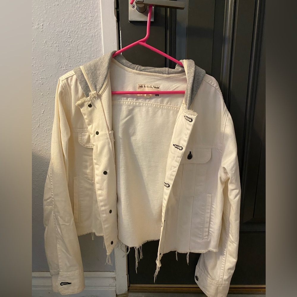 Rag and bone jean jacket with hoodie